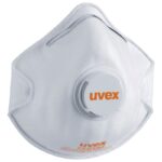 Respiraator Uvex silv-Air classic 2210 FFP 2, eelvormitud klapiga, valge, 3 tk pakis