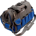 Suletav tööriistakott 10 sise ja 14 välise taskuga 420x240x300mm, tugeva põhjaga Irimo