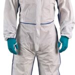 Ühekordne kombinesoon Ansell Alphatec 1800 Comfort, Type 5/6, valge/sinine, hingav tagaosa, suurus XXXL