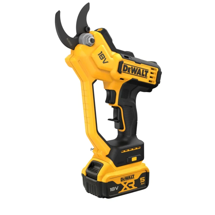 Kollane akutoitega oksakäärid Dewalt 18V XR 5Ah