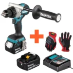 Akutrelli tööriistakomplekt DDF486RTJ: akutrell, kindad, laadija, aku.