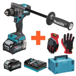 Makita tööriistakomplekt ja kindad.