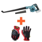 Lehepuhur ja töökindad komplekt