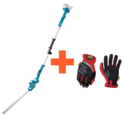 Akutoitel teleskoopvarrega hekilõikur Makita DUN461WZ + kindad Mechanix Impact MPT-02-010