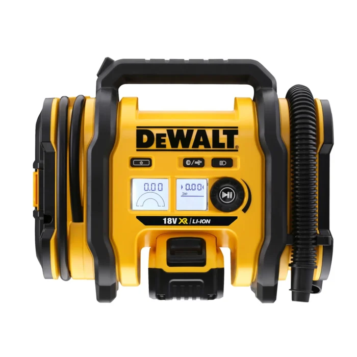 DeWalt 18V õhukompressor must ja kollane.