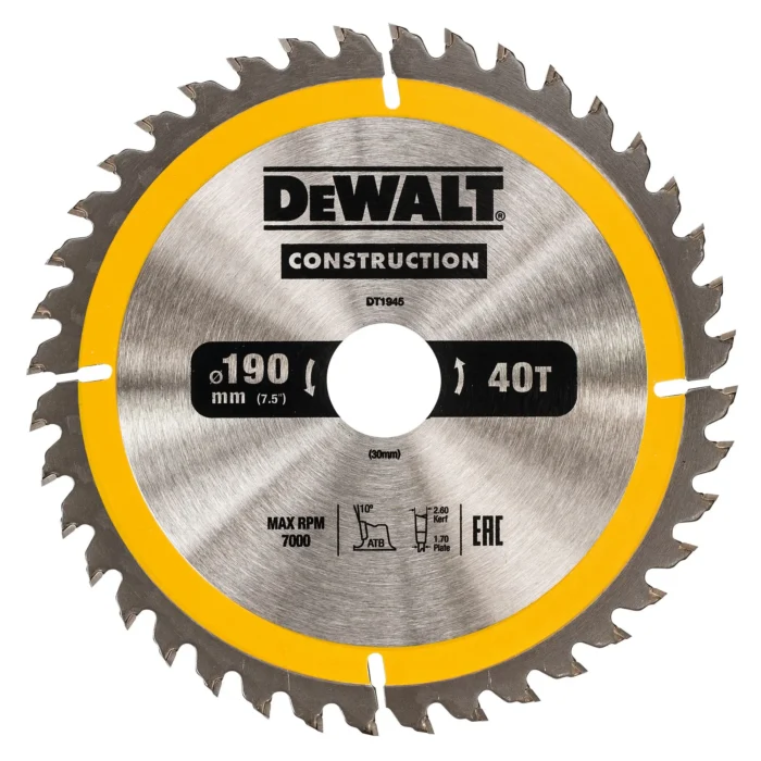 DeWalt ehitus sae tera 190 mm, 40 hambaga