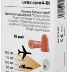 Kõrvatropid, ühekordsed, Uvex X-fit, SNR: 33dB. Mürarikkasse keskonda. 15 paari Minibox. Suurus S. Jaepakend.