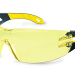 Kaitseprillid Uvex Pheos, kollane lääts, supravision excellence pinnakate (udukindlad seest, kriimustuskindlad väljast), raam must/kollane