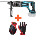 Makita puurvasar DHR241Z ja töökindad komplektis.