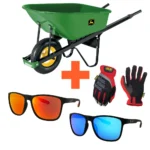 Aiakäru, päikeseprillid ja töökindad komplektis