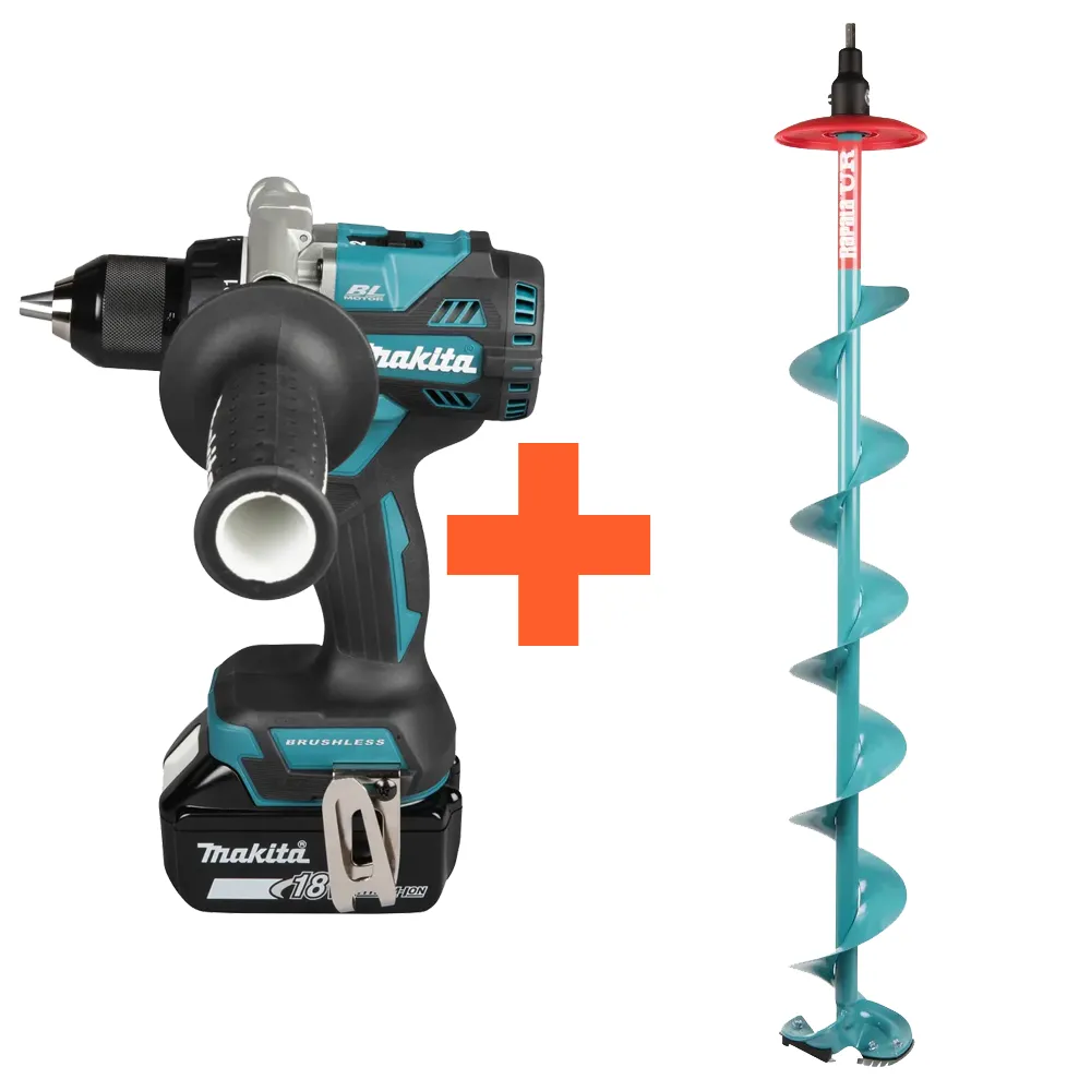 akutrell makita ddf492z + jääpuur p 81072n Makita jääpuuri- ja akutrelli komplekt