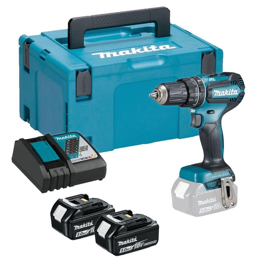 makita-dhp485rtj-accu-klopboor-schroefmachine-18v-5_0ah-in-mbox-0088381866286-mastertools_nl-9 Akulööktrell Makita DHP485RTJ - Image 1