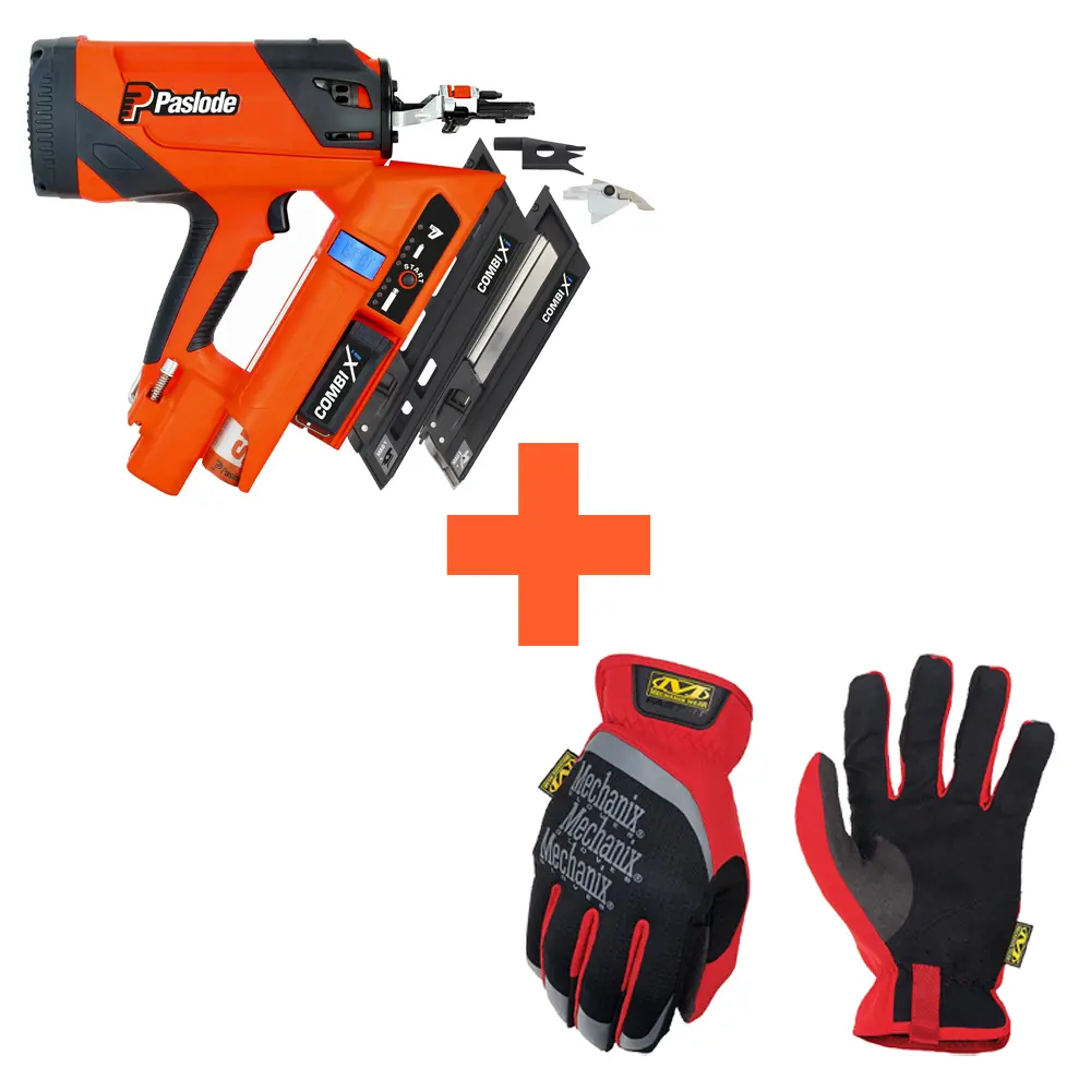 paslode-Combi-XI+kindad Naelpüstol ja kaitsekindad komplektina