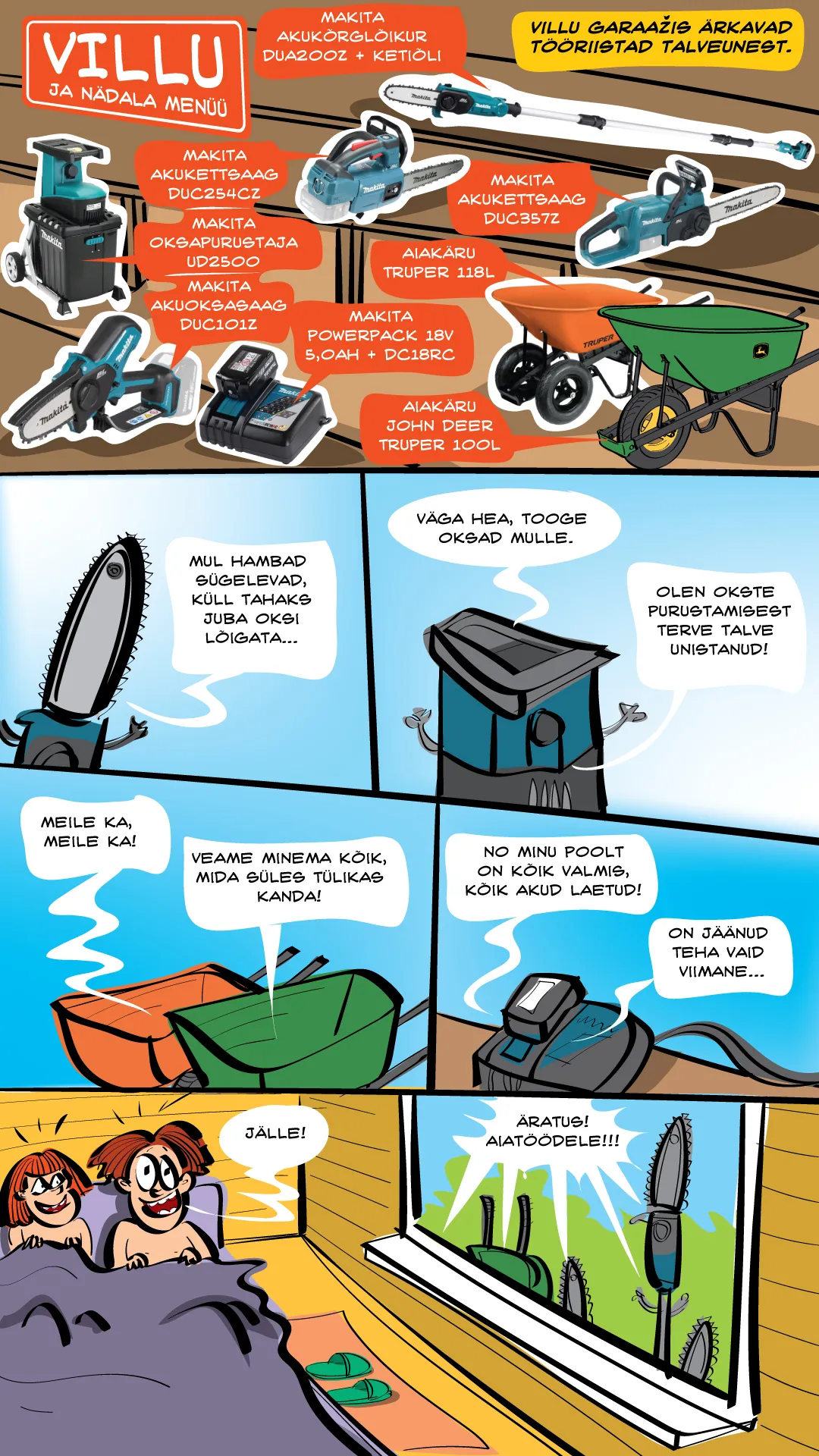 Villu garaažis talve tööriistade valmistamine.