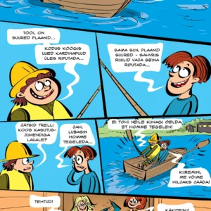 Kaks meest paadis arutavad tööriistade ja nädalaplaanide üle.