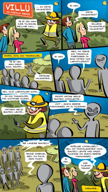 Villu ja tulnukad ostavad valgusteid.