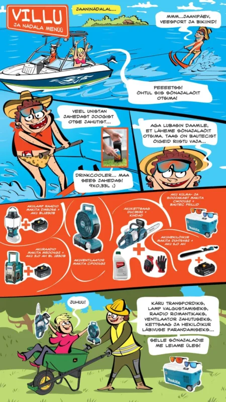 Jaaninädalal spordi ja tööriistade koomiks Lõuna-Eestis.
